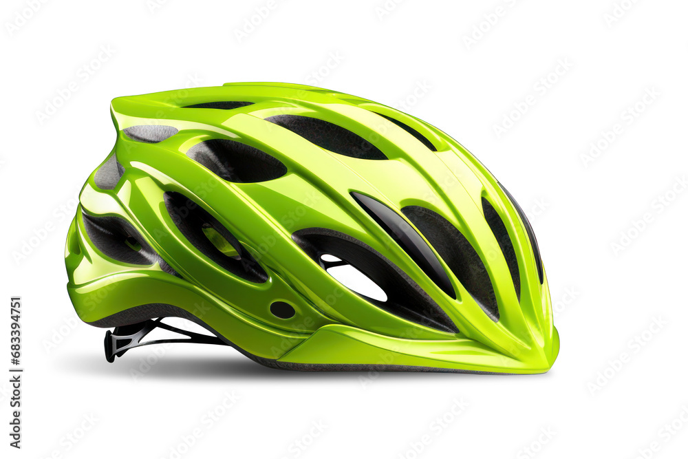 Bicycle helmet isolated on white background. Sports helmet to protect a cyclist close-up Bicycle helmet isolated on white background. Sports helmet to protect a cyclist close-up