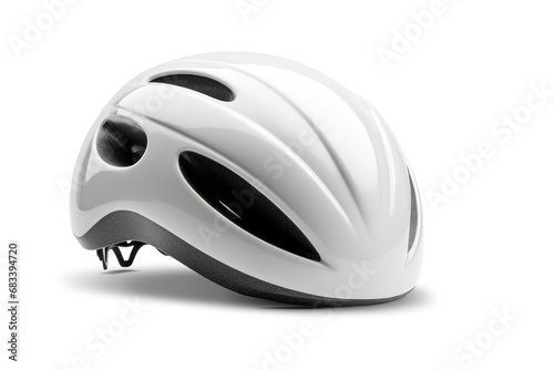 Bicycle helmet isolated on white background. Sports helmet to protect a cyclist close-up