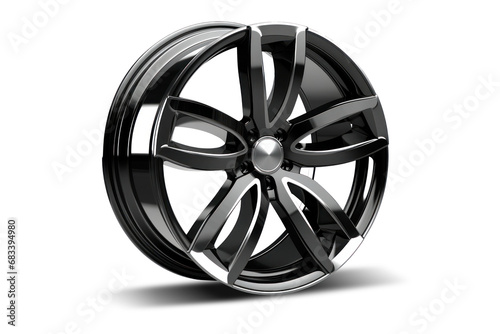 Car drive isolated on a white background. Alloy wheel design for car wheel. Close-up photo