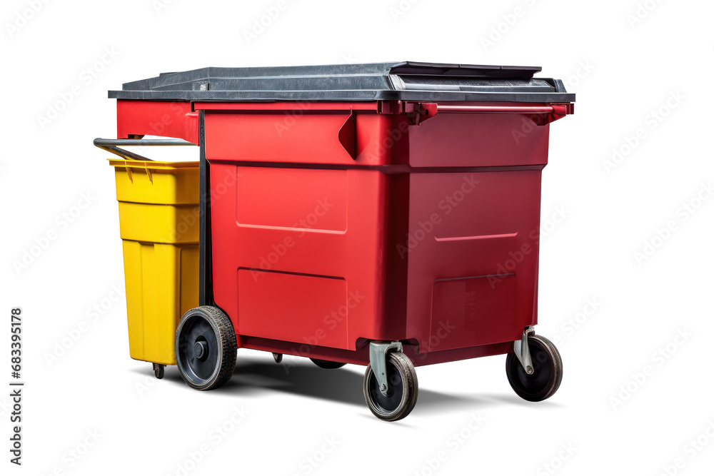 Garbage bin or container isolated on white background. Separate waste collection. Ecology. Container for collecting garbage Garbage bin or container isolated on white background. Separate waste collection. Ecology. Container for collecting garbage