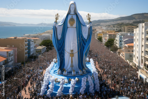 Participants in the Cirio de Nazaré, as they carry the statue of the Virgin Mary photo
