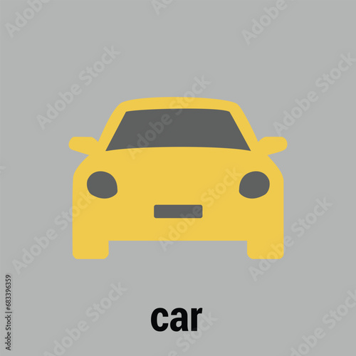 New car, sedan type in modern style. Copy-space, banner composition. 3D illustration