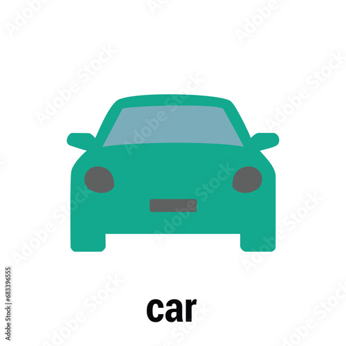 New car, sedan type in modern style. Copy-space, banner composition. 3D illustration