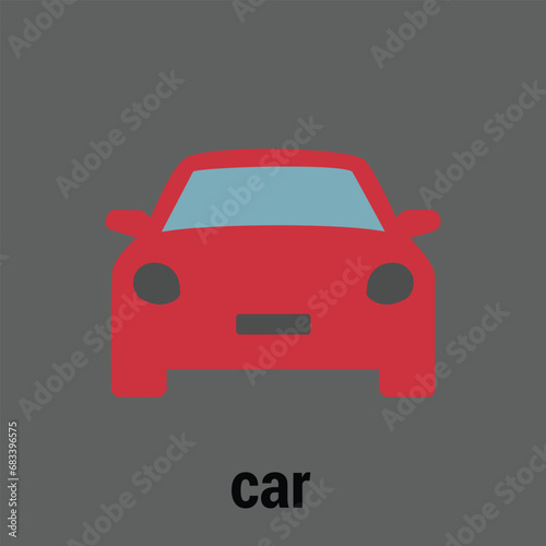 New car, sedan type in modern style. Copy-space, banner composition. 3D illustration