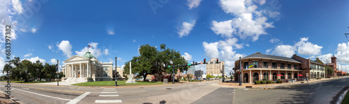 scenic old street at historic town of Lake Charles, Louisiana photo