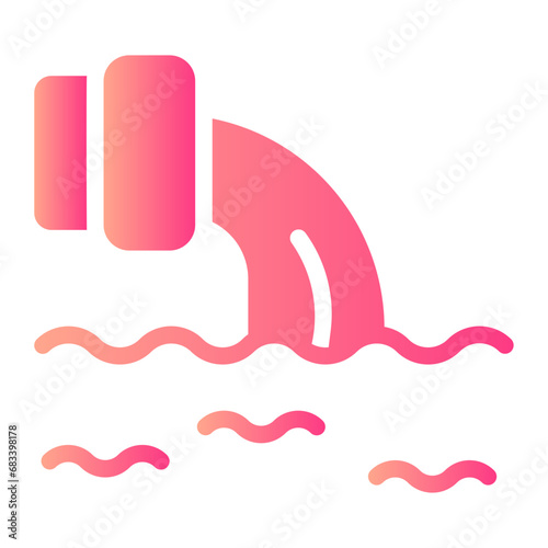 water pollution gradient icon