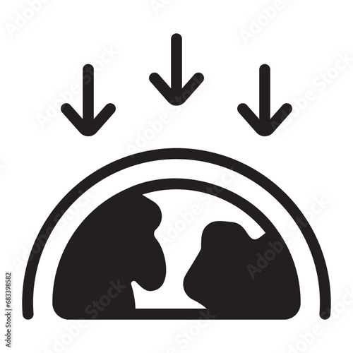 ozone layer glyph icon