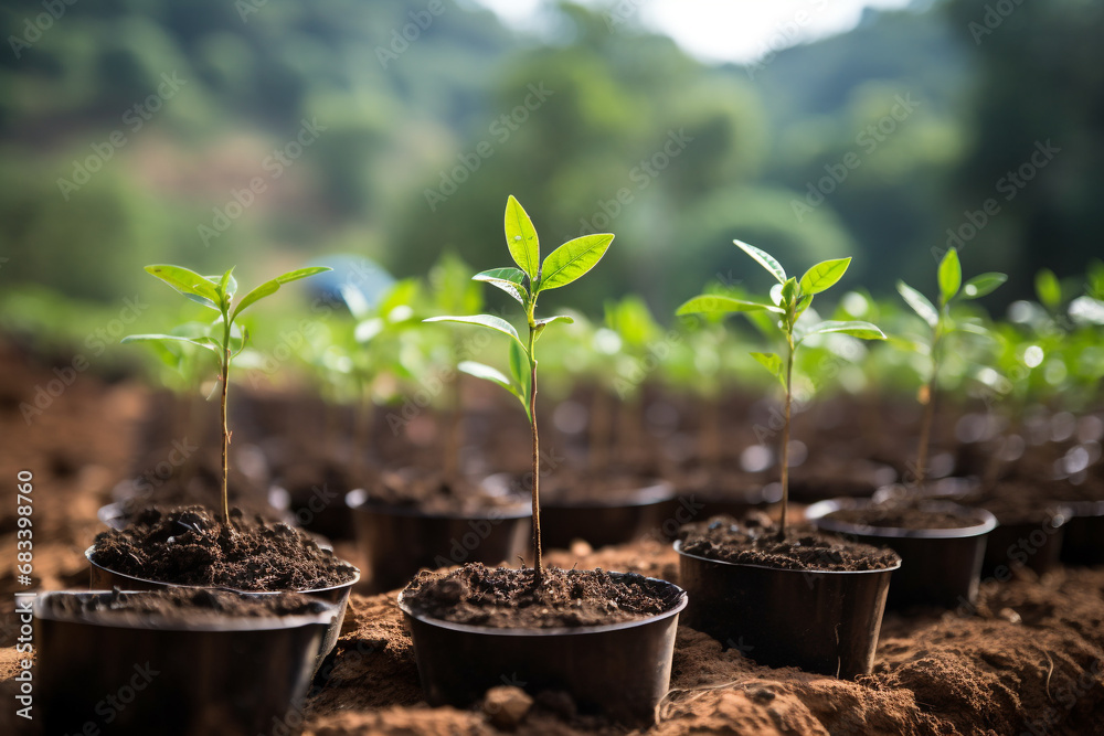 vibrant transformation from a barren land to a lush forest through ...