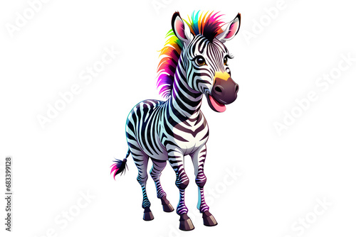 A Cartoonish Zebra in a Playful Pose  PNG 10800x7200 