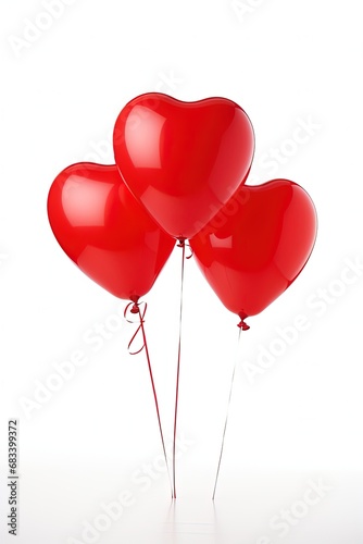 three red heart shaped balloons