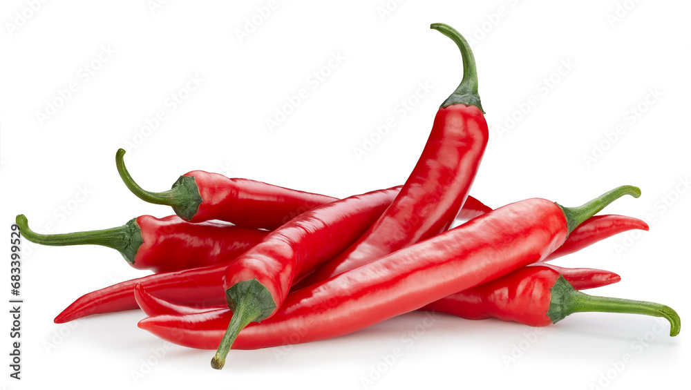 Ripe red hot chili peppers vegetable isolated on white background Ripe red hot chili peppers vegetable isolated on white background