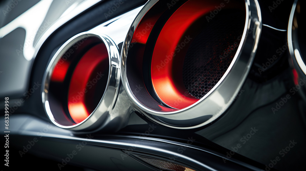 Super car exhaust close-up. Super car exhaust close-up.