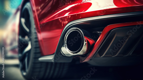 Super car exhaust close-up. © Santy Hong