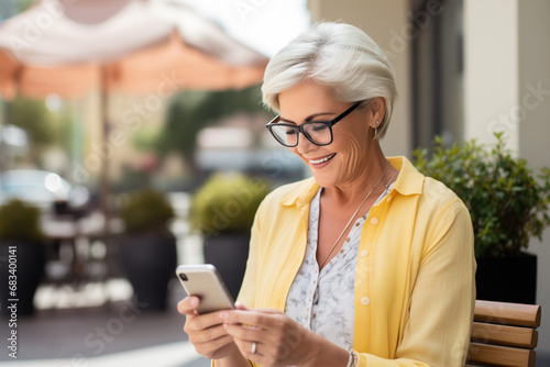 Portrait of cheerful senior woman using smartphone Free Download Portrait of cheerful senior woman using smartphone - GFXLoad