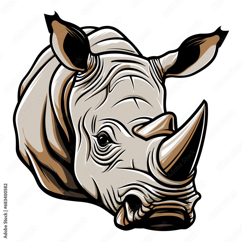 Rhino head mascot logo vector design