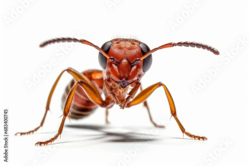 Ant isolated on white background generative ai