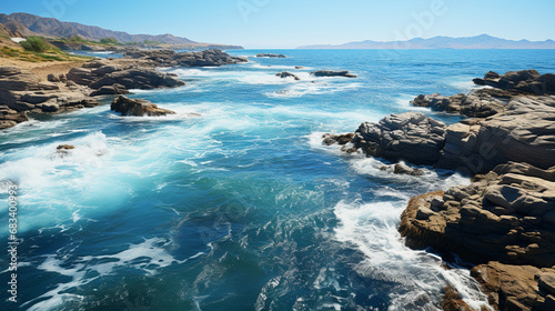 sea and rocks HD 8K wallpaper Stock Photographic Image 