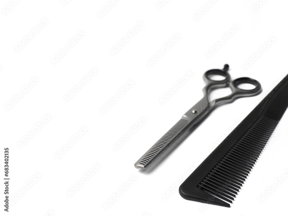 hairdresser tools on white background hairdresser tools on white background