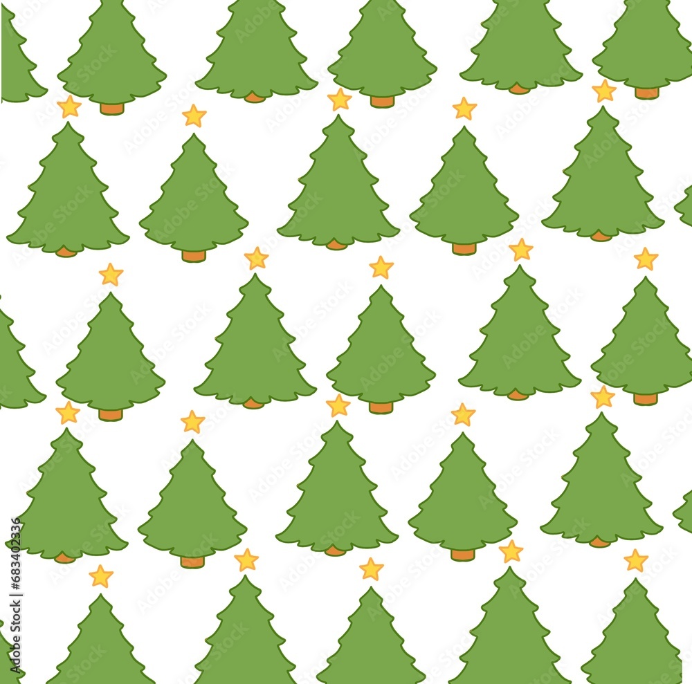 Obraz premium seamless pattern with christmas trees winter holiday