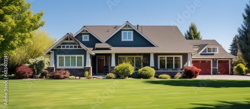 Residential home exterior in real estate photo