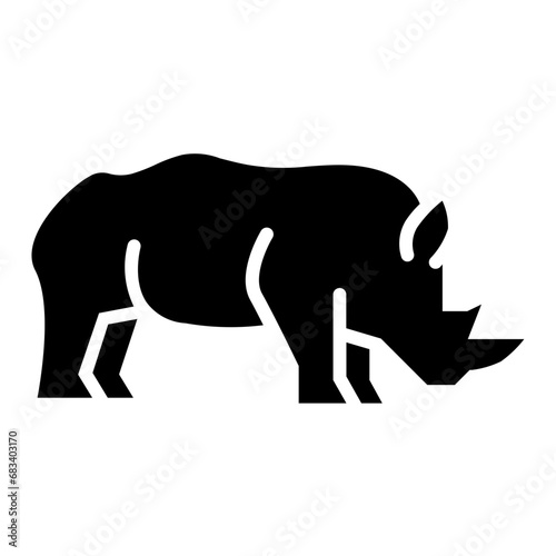 silhouette of a rhinoceros