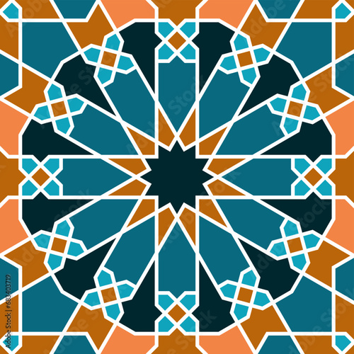 Seamless geometric ornament based on traditional islamic art