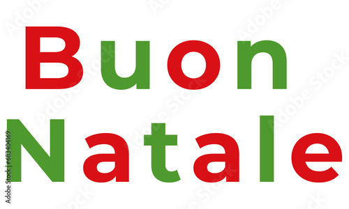 Testo rosso e verde di buon Natale su sfondo trasparente photo