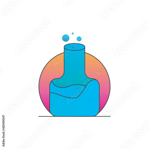 Chemical test tube with blue liquid laboratory glassware 