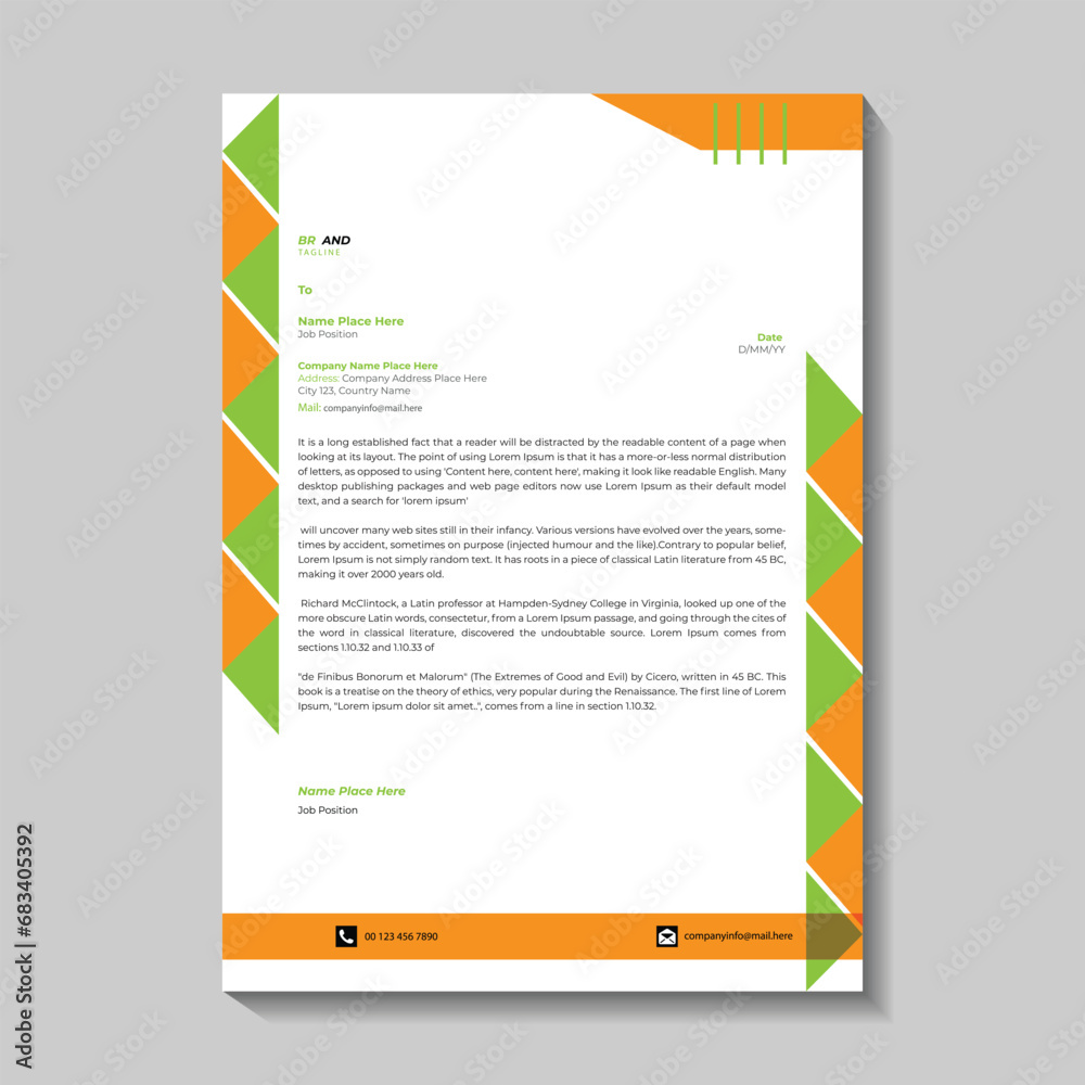 Modern and business letterhead design template Modern and business letterhead design template