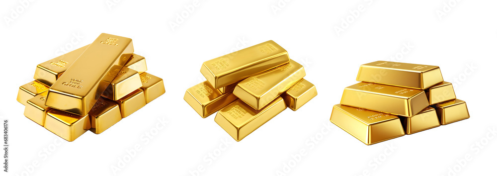 Gold bar isolated on transparent background, Business, png, Generative Ai
