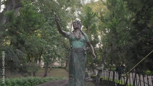 Monument and Statue at Alameda Hidalgo City Park Santiago de Querétaro, Mexico photo