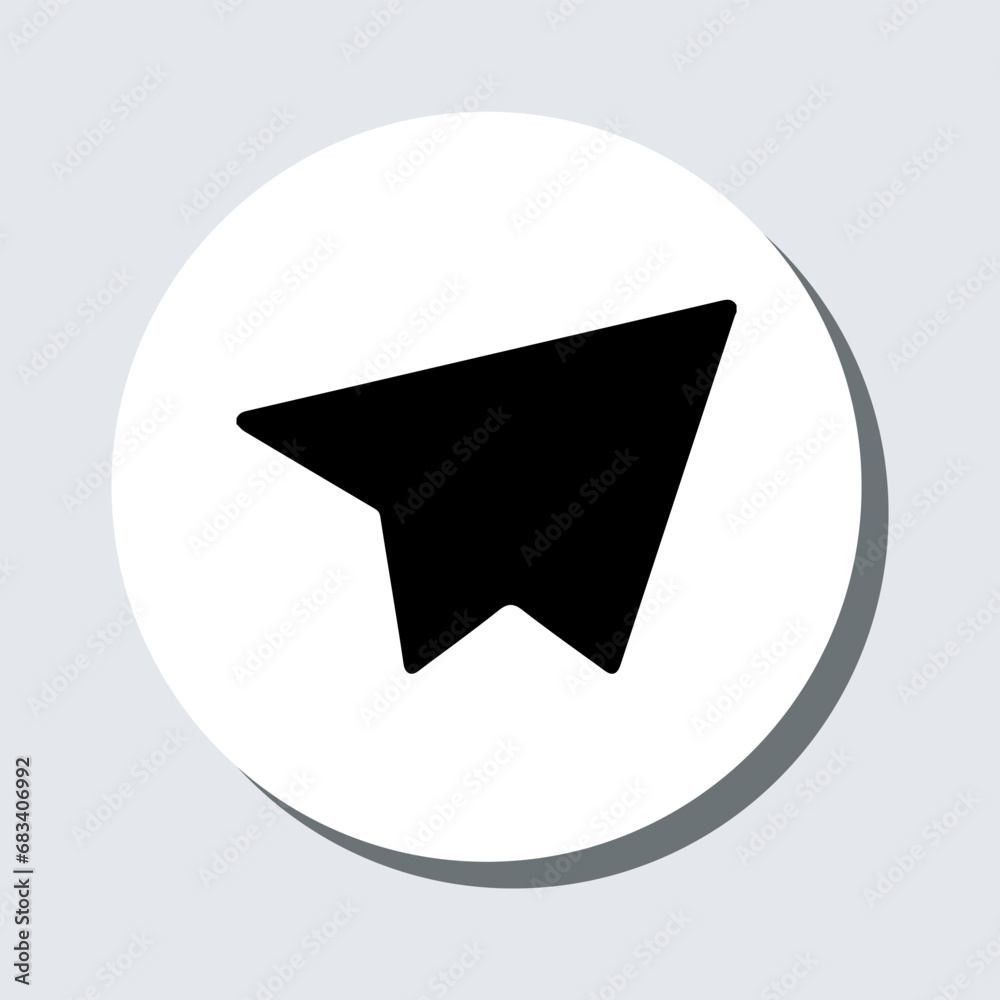 Paperplane icon vector. Telegram logo design in trendy flat style. Flat Social Media Sign in circle isolated on gray background Paperplane icon vector. Telegram logo design in trendy flat style. Flat Social Media Sign in circle isolated on gray background