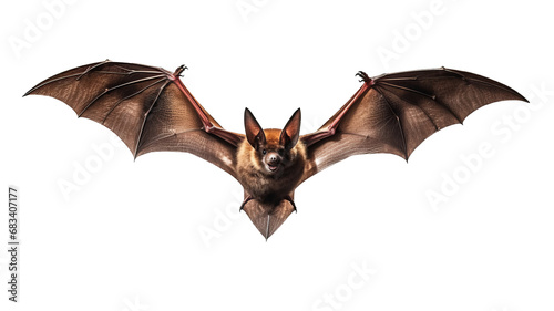 Bat in flight. Wing flap. Isolated transparent background.Generative ai