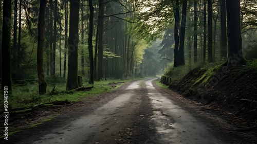 une route dans la forêt, généré par IA