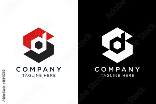 simple modern initials d and S logo