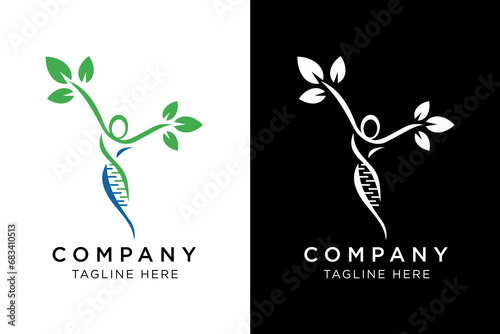 Healthy body movement with DNA logo