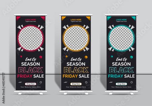 Black Friday sale roll up banner creative design
