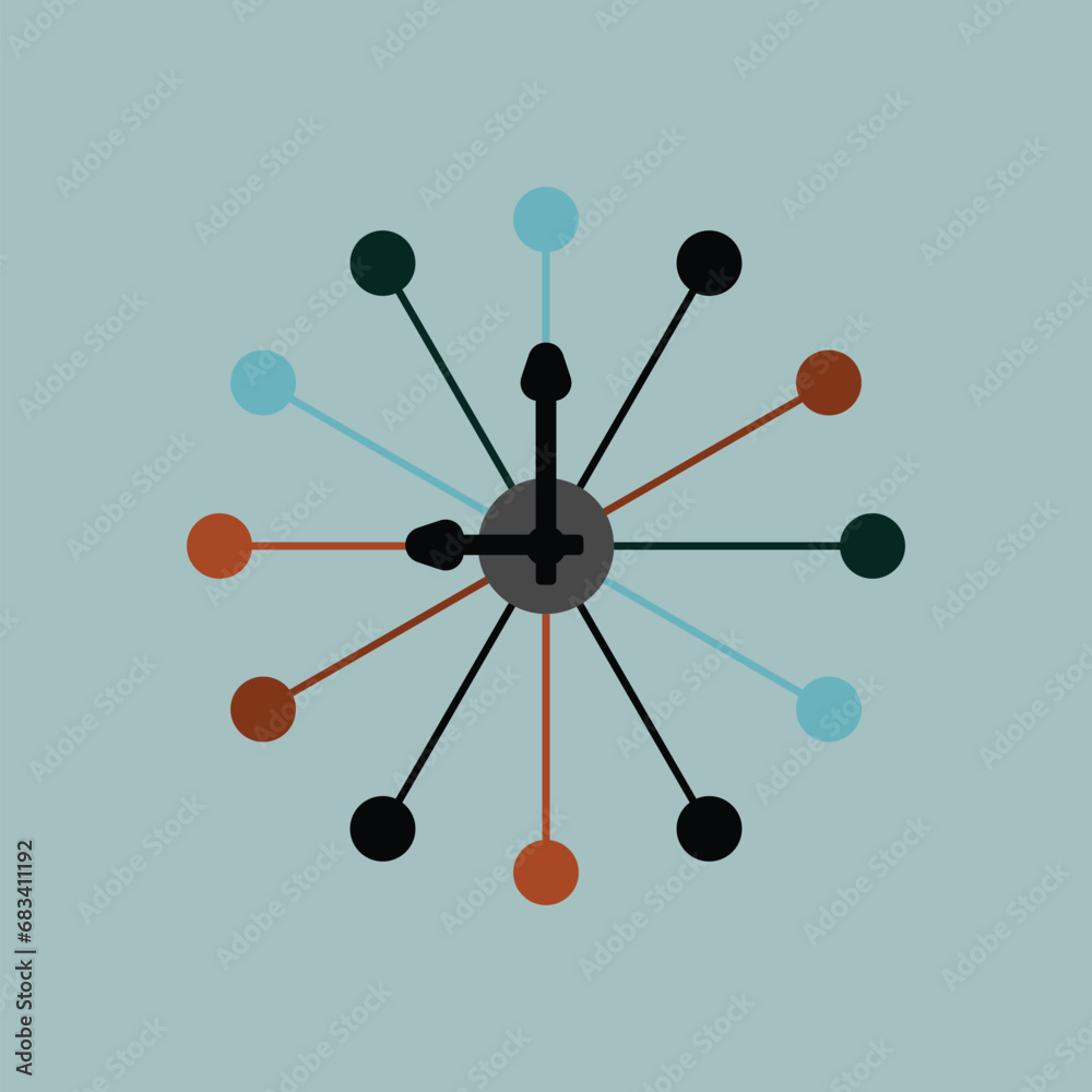 Time And Clock Vector Illustration. Time And Clock Vector Illustration.