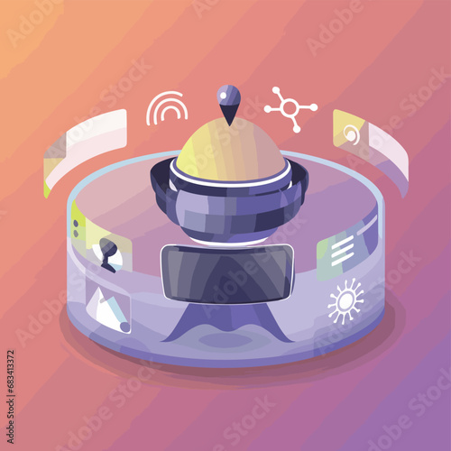vector icons info graph illustrating VR and mixed reality VR Headset Icon  
