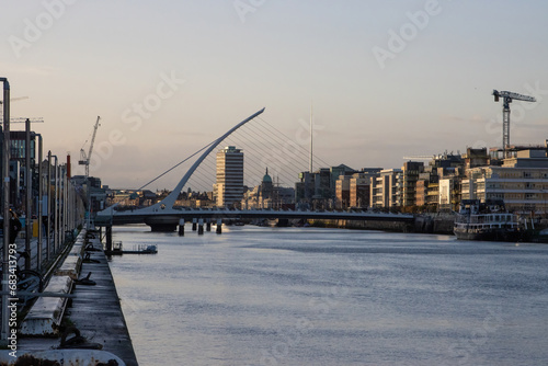 Photography dublin cityscape with river liffey