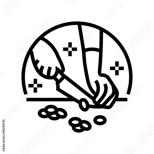knife skills restaurant chef line icon vector. knife skills restaurant chef sign. isolated contour symbol black illustration
