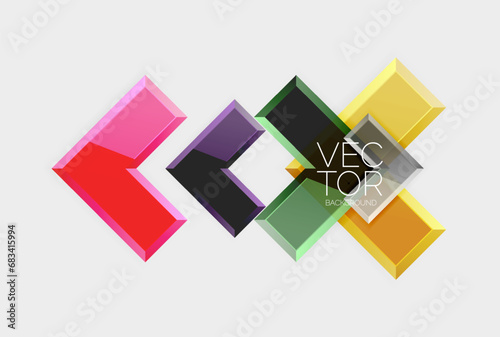 Arrow square geometric vector abstract background