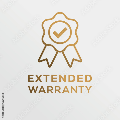 Extended warranty seal stamp, vector label. photo