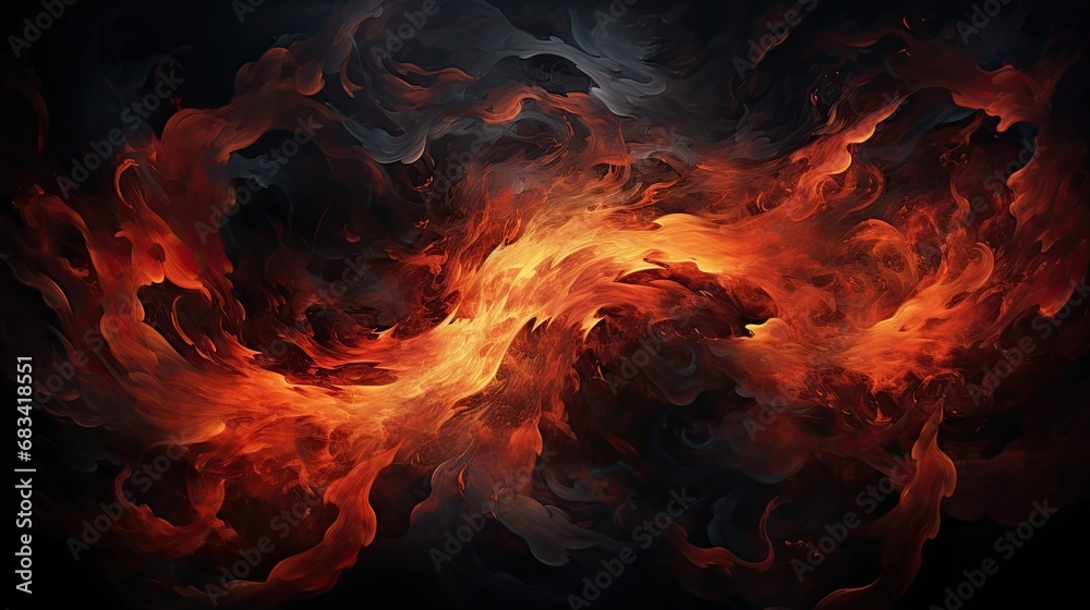 Dynamic Artistic Blaze: Vivid Visual Concept of Passionate Heat. Generative AI