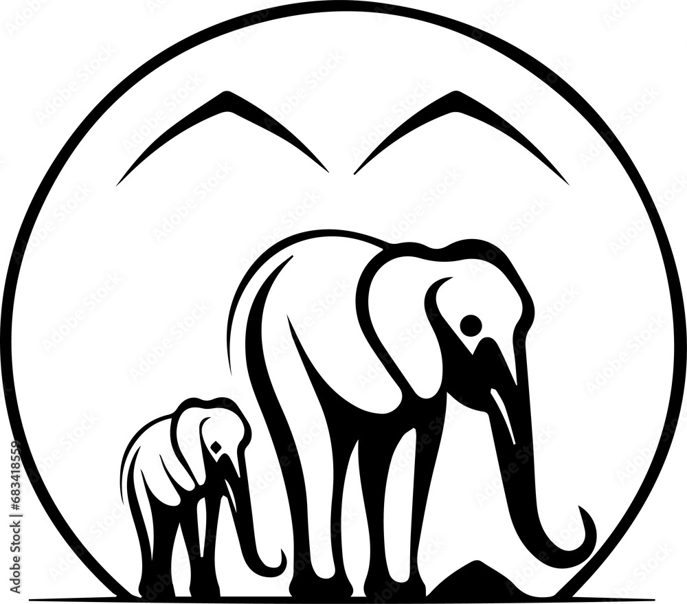 Obraz premium mother elephants and baby elephants