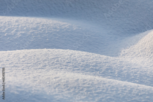 Snowdrifts close-up. Winter background.