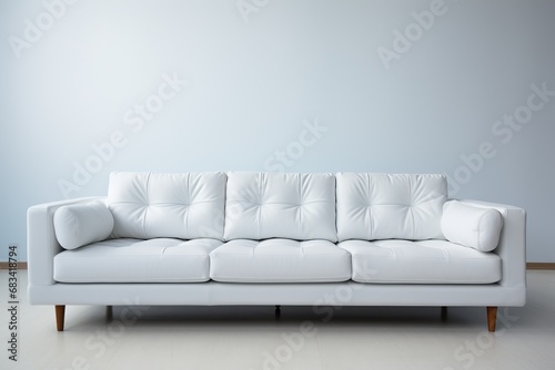 A soft and large white sofa on a white background.