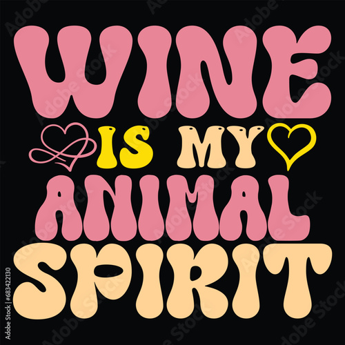 Print wine is my animal spirit illustration.