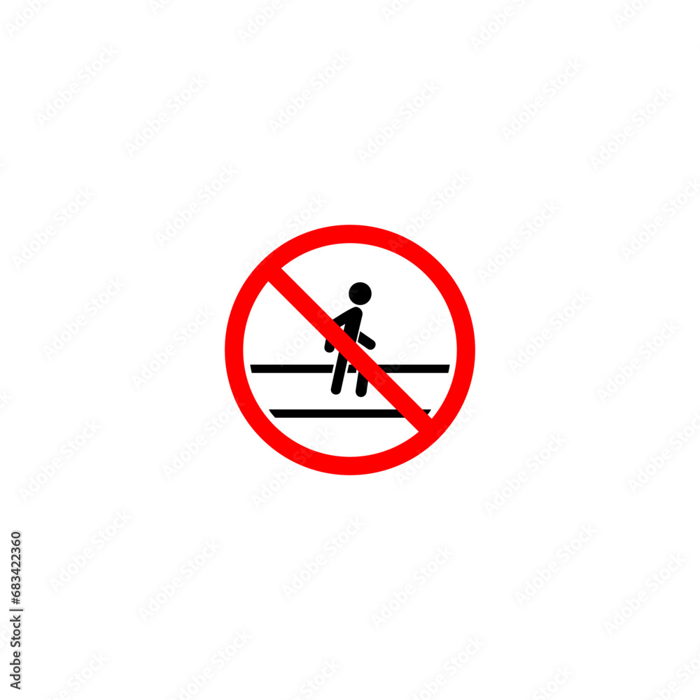 No access for pedestrians prohibition sign isolated on white background No access for pedestrians prohibition sign isolated on white background
