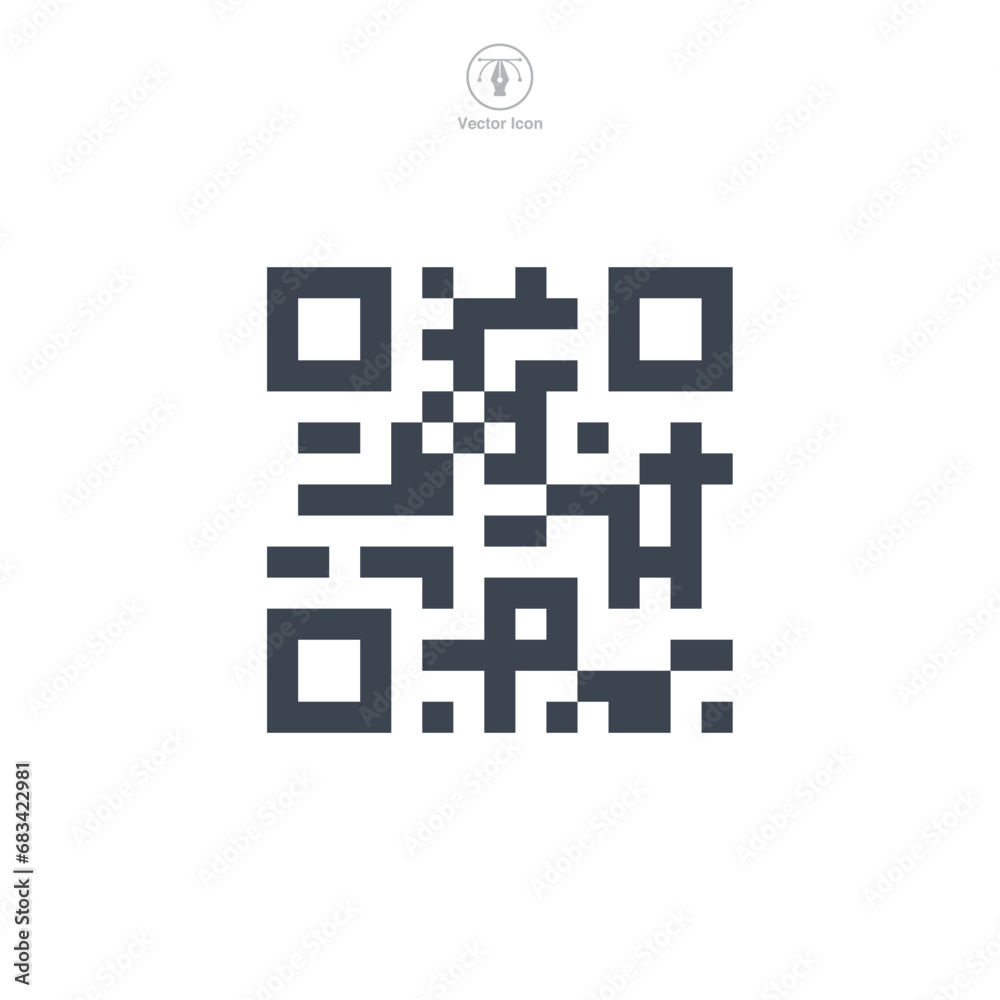 scan qr code icon. Barcode icon symbol vector illustration isolated on white background scan qr code icon. Barcode icon symbol vector illustration isolated on white background